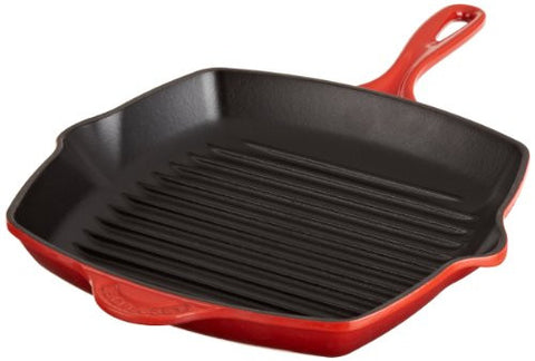 Le Creuset Enameled Cast Iron 10 1/4 Inch Square Skillet Grills